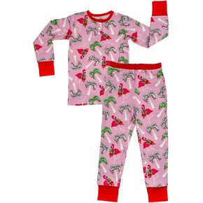 Fa La La Mingo Two Piece Christmas Pajama Set for Toddlers, made with Viscose from Bamboo and Spandex