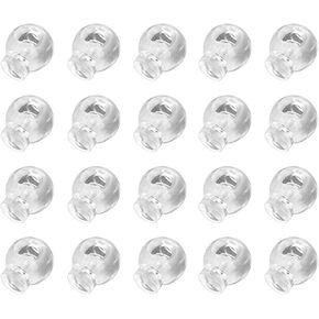 Plastic Spring Cord Lock Clear End Stop Sliding Cord Fastener Single Hole for Sports Shoelace Replacement Backpacks 60 Pcs