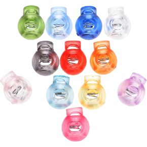 100pcs Spring Cord Buckle Drawstring Cords Clip End Spring Stopper Toggle Cord Spring Loaded Locks Clip Pogo Round Shoe Laces Round Shoelaces Cord Lock Earring Buckle Heavy Plastic