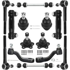 4WD Front Ball Joints + Sway Bars + Tie Rods Suspension Kit 1995-1999 for Chevrolet & for GMC K1500 K2500; 1995-2000 for Chevy Tahoe; 1995 1996 1997 1998 1999 2000 for GMC Yukon - 14pc Set