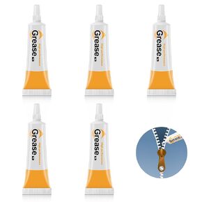 Zipper Lubricant, 5 Pack Zipper Greases Snap Lube, Instant Waterproof Long Lasting Universal Grease for Clothes, Wetsuit, Dive Suit, Gear Bag Smooth Zipping Gear (1.75Oz)