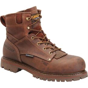 Carolina 28 Series 6" Composite Toe Waterproof Work Boots for Men - Cigar Leather Upper, AG7 Footbed, Removable Kiltie, EH-Rated