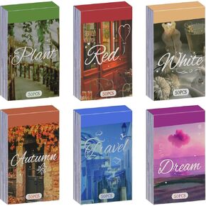 6 Sets 300 Pcs Washi Stickers Set, Daily Scenery Life Stuff Aesthetic Sticker Book for Journaling, Assorted Colors Decorative Paper Sticker Decals for Scrapbooking Junk Journal Diary Album in Saudi Arabia