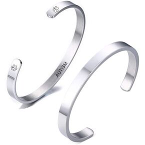 Medical Alert Bracelets for Women Men,Stainless Steel Med ID Cuff Bracelet Medical ID Health Alert Bangle Monitoring Systems to Save Life for Sos Emergency,59mm Diameter