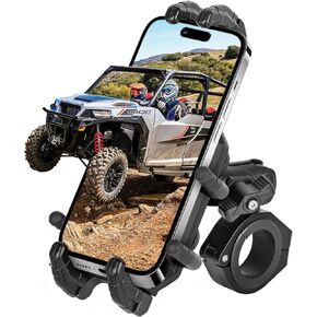 UTV Phone Mount, 360°Rotation Adjustable 1.75''-2'' Roll Bar Phone Holder for 4.7-7.1 Inch Devices Compatible with Compatible with Can-Am Maverick X3 RZR Ranger Talon Pioneer 1000