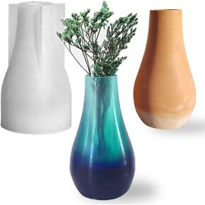Wehous Concrete Vase Mold Silicone Resin Mold Container Storage Jar Bottle Mold Silicone Flower Vase Plant Mold Epoxy Resin Casting Cement Art Craft Trinket Holder Mold DIY Halloween Christmas Decor