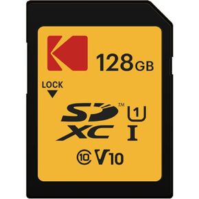 KODAK Premium Memory Card 128GB, 85MBs Read Speed, 25MBs Write Speed for Full HD Video and High-Resolution Pictures, Compatible with SDHC and SDXC Standards - EKMSD128GXC10K