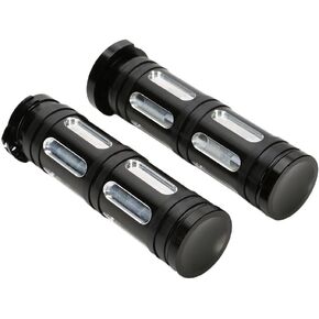 Heavy Duty CNC 1" Handlebar Grips for Touring Sportster Dyna Softail V-Rod (Black)