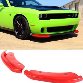 Front Splitter Bumper Lip Protector Cover for Dodge Challenger HellCat Widebody 2015-2021 (2pcs/set,red）