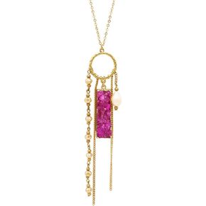 Rosemarie Collections Women's Stunning Natural Druzy Stone Pendant Necklace