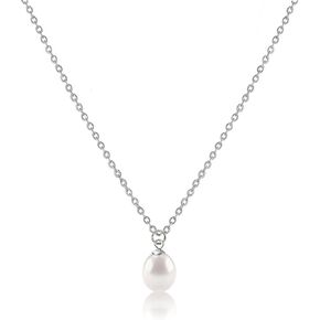 Freshwater Pearl Necklace Pearl Pendant Necklace 18K Gold Plated Dainty Pearl Necklace Single Pearl Necklace Silver Pearl Necklace Real Pearl Necklace Bridesmaid Gifts