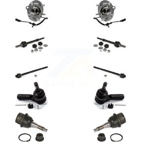 Transit Auto Front Hub Bearing Assembly Lower Ball Joint Outer Inner Tie Rod Sway Bar Stabilizer Link Kit (10Pc) For 2012 Ram 1500 4WD With 5 Lug Wheels - Left Right Side (Driver Passenger) K77-102073