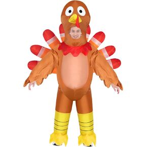 anroog Inflatable Costume for Adult Turkey Costume Halloween Turkey Thanksgiving Parade Blow up Costumes Suit Men Women Cosplay Party