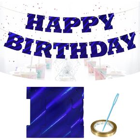 Unique Gold Birthday Photo Banner, Waterproof Happy Birthday Signs with 4x6 inches Photo Frame, Glitter Birthday Letters Banners for Baby, Kids, Adults Birthday Party- Personalizing Party