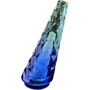 Glass Attachment Accessories, Mini Gradient Crystal Vase, Pro Replacement Top for Table Decoration, Clear Bud Vases for Flower (Green-Blue)