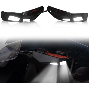 Handguards LED Lights for Can Am Ryker All Models, 2PCS Aluminum Front Splash Hand Guard Protector LED Lamps Lighting Kit for Can-Am Ryker 600 900 Sport &Rally Accessories, Replace #219400820