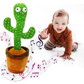 Dancing Cactus Toy Talking Singing Plush Toy Mimicking Repeats What You Say, Have Recording & 120 Funny Musical Songs Wiggly Dance with Lighting Funny Kids Gift