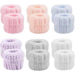 12 Pcs Women Face Wash Wristbands Microfiber Wrist Spa Wash Washband Wrist Bands for Washing Face, Absorbent Wrist Sweatband for Women Prevent Liquid from Spilling (Solid Color)