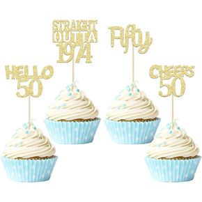 Gyufise 24 Pack 30th Birthday Cupcake Toppers Black Glitter Thirty Straight Outta 1994 Hello 30 Cupcake Picks Cheers to 30 Years Birthday Anniversary Cake Decorations Supplies