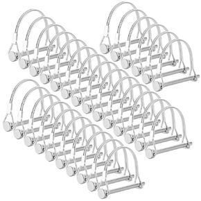 30PCS Wire Lock Pin 1/4 Inch Trailer Pin, Lock Pins 1/4 Inch Trailer Hitch Pin Heavy Duty Safety Coupler Pin with Round Arch Wire Retainer for Farm Trailers Lawn Garden (Silver)