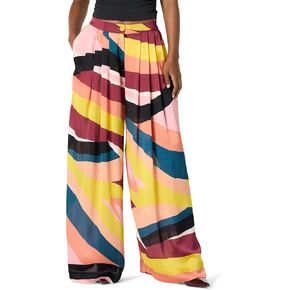The Drop Women's Sheer Pleated Wide Leg Pant