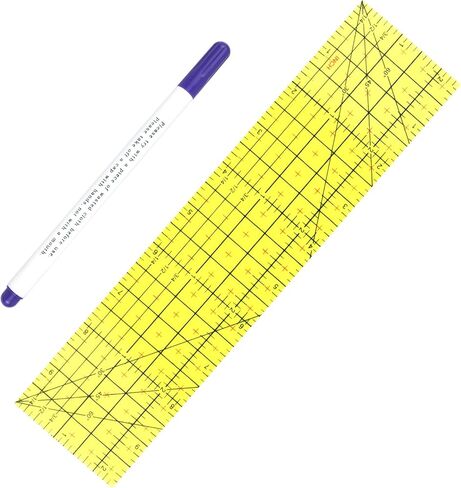 مسطرة حديد ساخنة مسطرة قياس مسطرة مقاومة للحرارة أدوات خياطة مع قطعة واحدة من قلم تحديد الحبر المختفي لصنع الملابس الكهربائية (2.5 × 10 بوصة) in Kuwait