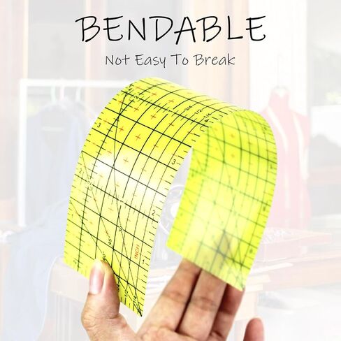 مسطرة حديد ساخنة مسطرة قياس مسطرة مقاومة للحرارة أدوات خياطة مع قطعة واحدة من قلم تحديد الحبر المختفي لصنع الملابس الكهربائية (2.5 × 10 بوصة) in Kuwait