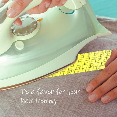 مسطرة حديد ساخنة مسطرة قياس مسطرة مقاومة للحرارة أدوات خياطة مع قطعة واحدة من قلم تحديد الحبر المختفي لصنع الملابس الكهربائية (2.5 × 10 بوصة) in Kuwait