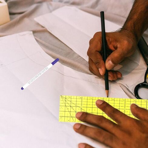 مسطرة حديد ساخنة مسطرة قياس مسطرة مقاومة للحرارة أدوات خياطة مع قطعة واحدة من قلم تحديد الحبر المختفي لصنع الملابس الكهربائية (2.5 × 10 بوصة) in Kuwait