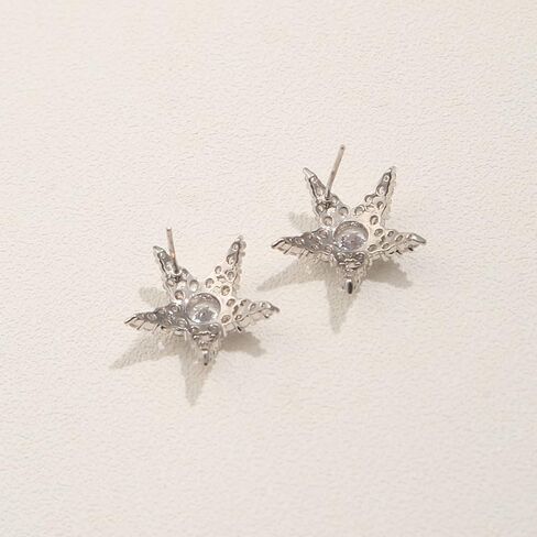 KJEE Sparkling Star Starfish Metal Ear Studs Geometric Crystal Cubic Zirconia Dainty Gorgeous Jewelry For Women Girls in Saudi Arabia