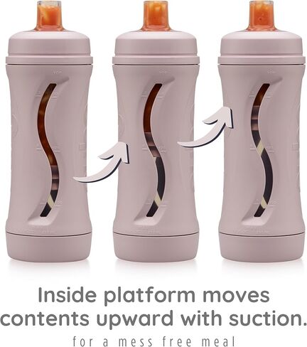 Subo Baby Food Bottle Starter Set | No Mess Baby Toddler Self Feeder | Squeeze Free Design for Purees, Smoothies, Yogurt, Oatmeal, or Thickened Liquids | Reusable Silicone Washable Cup (Musk) in Saudi Arabia