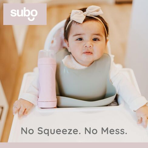 Subo Baby Food Bottle Starter Set | No Mess Baby Toddler Self Feeder | Squeeze Free Design for Purees, Smoothies, Yogurt, Oatmeal, or Thickened Liquids | Reusable Silicone Washable Cup (Musk) in Saudi Arabia