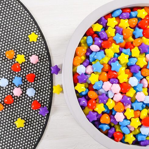 GOGOSO Ball Pits Balls for Toddlers, 100 Stars Hearts Florid Shapes Ball, Flowers Plastics Balls for Bounce House, Pastel Ball for Kids Birthday Party Xmas Friendship Bracelet Banner Decor in Saudi Arabia