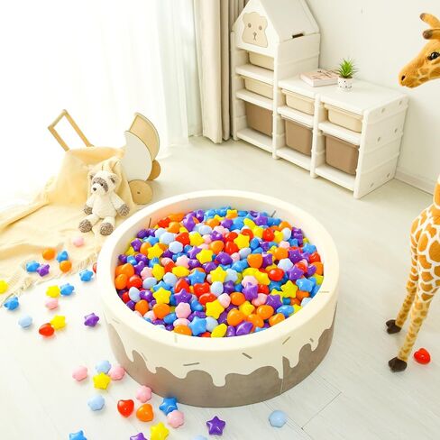 GOGOSO Ball Pits Balls for Toddlers, 100 Stars Hearts Florid Shapes Ball, Flowers Plastics Balls for Bounce House, Pastel Ball for Kids Birthday Party Xmas Friendship Bracelet Banner Decor in Saudi Arabia