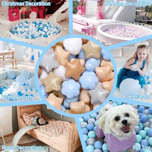 GOGOSO Ball Pits Balls for Toddlers, 100 Stars Hearts Florid Shapes Ball, Flowers Plastics Balls for Bounce House, Pastel Ball for Kids Birthday Party Xmas Friendship Bracelet Banner Decor in Saudi Arabia