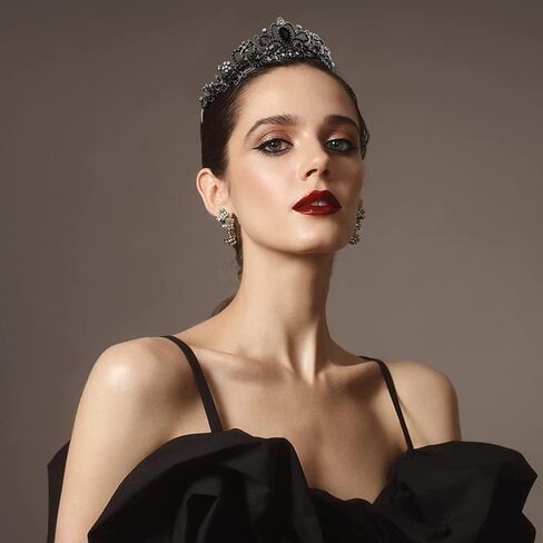 Chanaco Black Crown Tiaras for Women Black Tiara Gothic Crown Princess Rhinestone Crown Headband Crystal Baroque Queen Crowns Headpiece Accessories for Halloween Costume Wedding Birthday in Kuwait