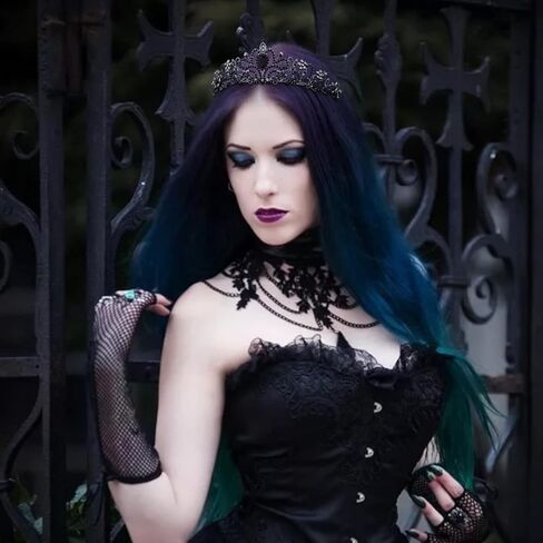 Chanaco Black Crown Tiaras for Women Black Tiara Gothic Crown Princess Rhinestone Crown Headband Crystal Baroque Queen Crowns Headpiece Accessories for Halloween Costume Wedding Birthday in Kuwait