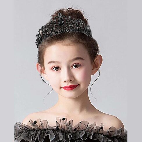 Chanaco Black Crown Tiaras for Women Black Tiara Gothic Crown Princess Rhinestone Crown Headband Crystal Baroque Queen Crowns Headpiece Accessories for Halloween Costume Wedding Birthday in Kuwait