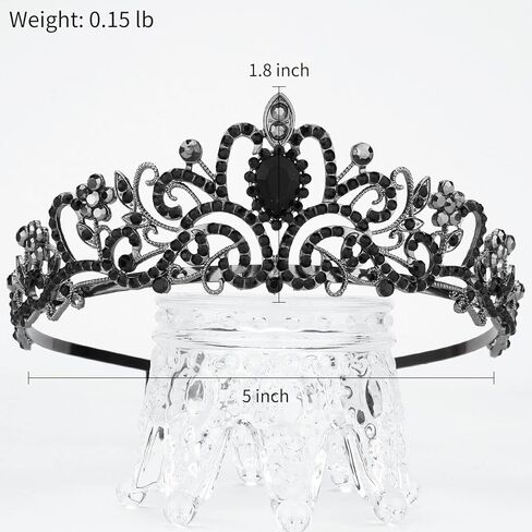 Chanaco Black Crown Tiaras for Women Black Tiara Gothic Crown Princess Rhinestone Crown Headband Crystal Baroque Queen Crowns Headpiece Accessories for Halloween Costume Wedding Birthday in Kuwait