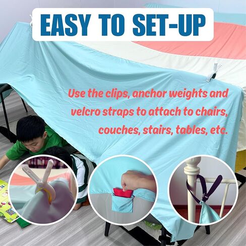 Magic Fort Building Kit for Kids - Large Lightweight Fort Building Clips Blankets with CPC Certification - Portable Playhouse Play Tent Fort - Indoor/Outdoor Girls/Boys Toys Ages 4-5 6 7 8-12 in Saudi Arabia