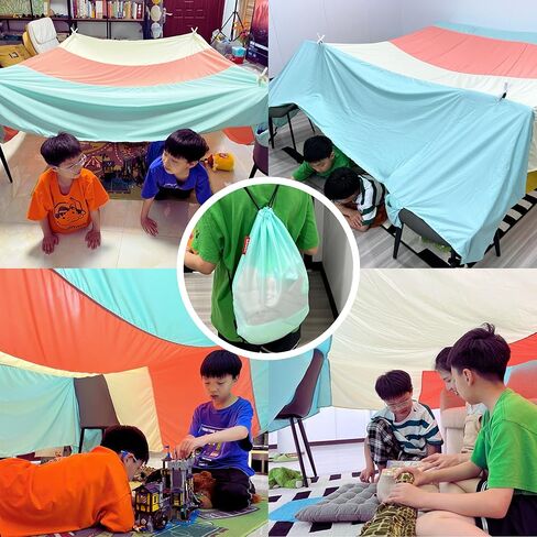 Magic Fort Building Kit for Kids - Large Lightweight Fort Building Clips Blankets with CPC Certification - Portable Playhouse Play Tent Fort - Indoor/Outdoor Girls/Boys Toys Ages 4-5 6 7 8-12 in Saudi Arabia