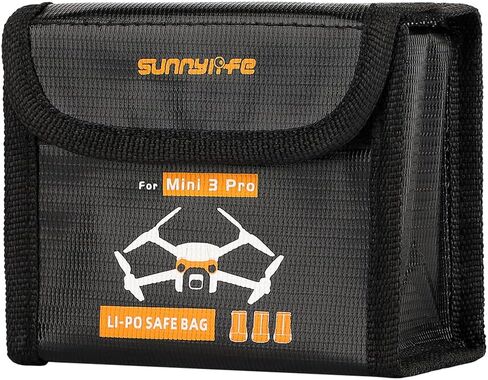 Anbee Lipo Battery Safe Bag Fireproof Safety Charging Storage Bag Compatible with DJI Mini 3/3 Pro RC Drone (Medium, For 2pcs batteries) in Kuwait