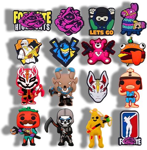 16 PCS F Game Shoe Charms, Shoe Decoration Party Gifts For Boys, Girls, Kids, Women, Men. in Saudi Arabia