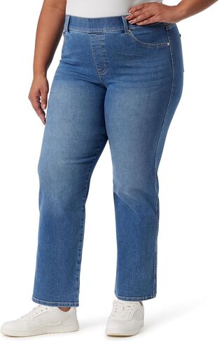 Gloria Vanderbilt Women's Shape Effect Pull on High Rise Straight Leg Jean Plus in Saudi Arabia
