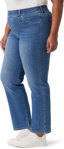 Gloria Vanderbilt Women's Shape Effect Pull on High Rise Straight Leg Jean Plus in Saudi Arabia
