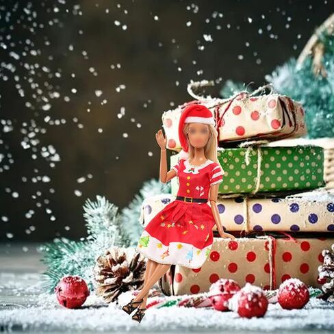 15 قطعة من ملابس وإكسسوارات دمية عيد الميلاد المصنوعة يدويًا، بما في ذلك 4 فساتين عيد الميلاد و4 قبعات عيد الميلاد و3 حلوى عيد الميلاد و4 عصي حلوى لدمية فتاة مقاس 11.5 بوصة in Kuwait