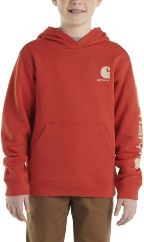 Carhartt Kid's CA6480 Long-Sleeve Graphic Sweatshirt - Boys - Medium (10-12) - Molten Lava in Saudi Arabia