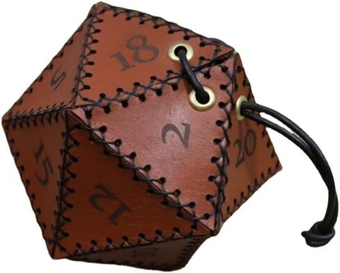gofidin Leather D20 Dice Bag, Portable Pointed Dice Set Pouch Suitable for RPG Board Game Maze Themed Drawstring Pouch in Saudi Arabia