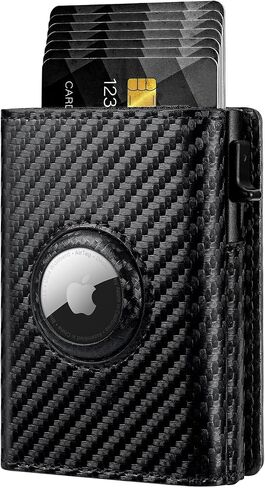 AirTag Wallet Men,Smart Wallet with Airtag holder,RFID Blocking,Pop Up Card Holder,9-14 Card Capacity | ID Window | Cash Slot(Airtag not included) in Saudi Arabia