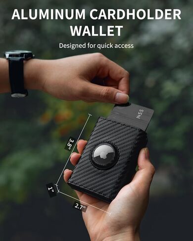 AirTag Wallet Men,Smart Wallet with Airtag holder,RFID Blocking,Pop Up Card Holder,9-14 Card Capacity | ID Window | Cash Slot(Airtag not included) in Saudi Arabia